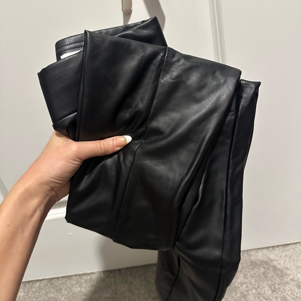 LOFT Black Faux Leather Pants